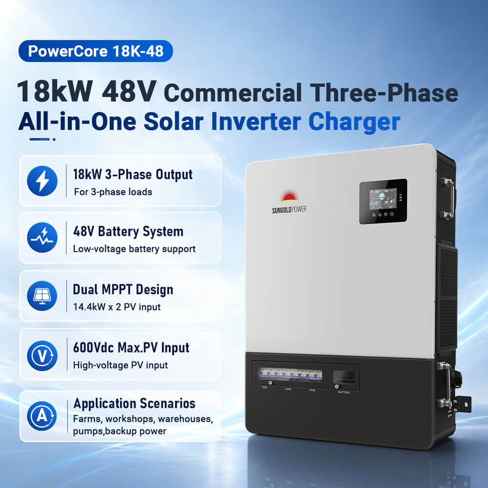 18kW 48V Commercial Three-Phase All-in-One Solar Charge Inverter PowerCore 18K-48