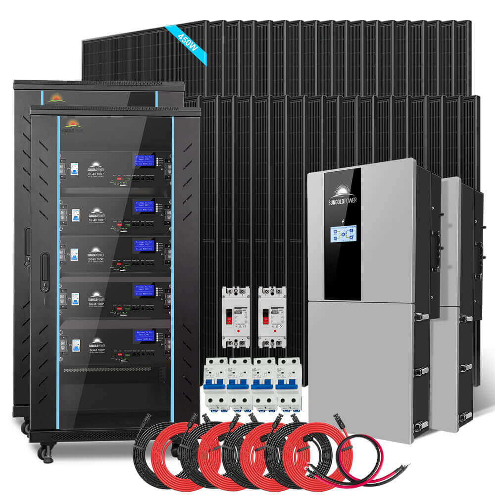 Hybrid Solar Kit 11.4KW 48V Split Phase 51.2 KWH Lithium Battery 36 X 450 Watt Solar Panel (Optional) SGH-11N5E