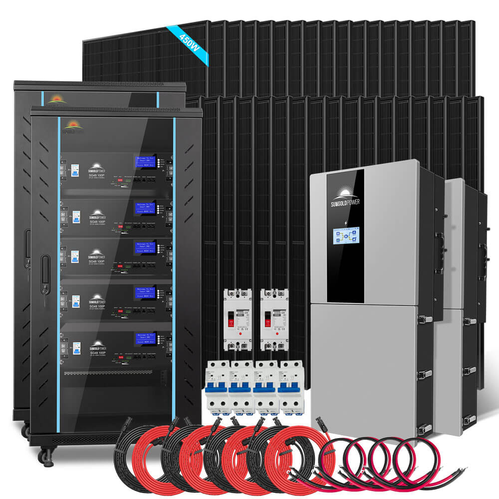 Hybrid Solar Kit 11.4KW 48V Split Phase 20.48KWH/51.2KWH Lithium Battery 450 Watt Solar Panel (Optional) SGH-11N2E/ SGH-11N5E