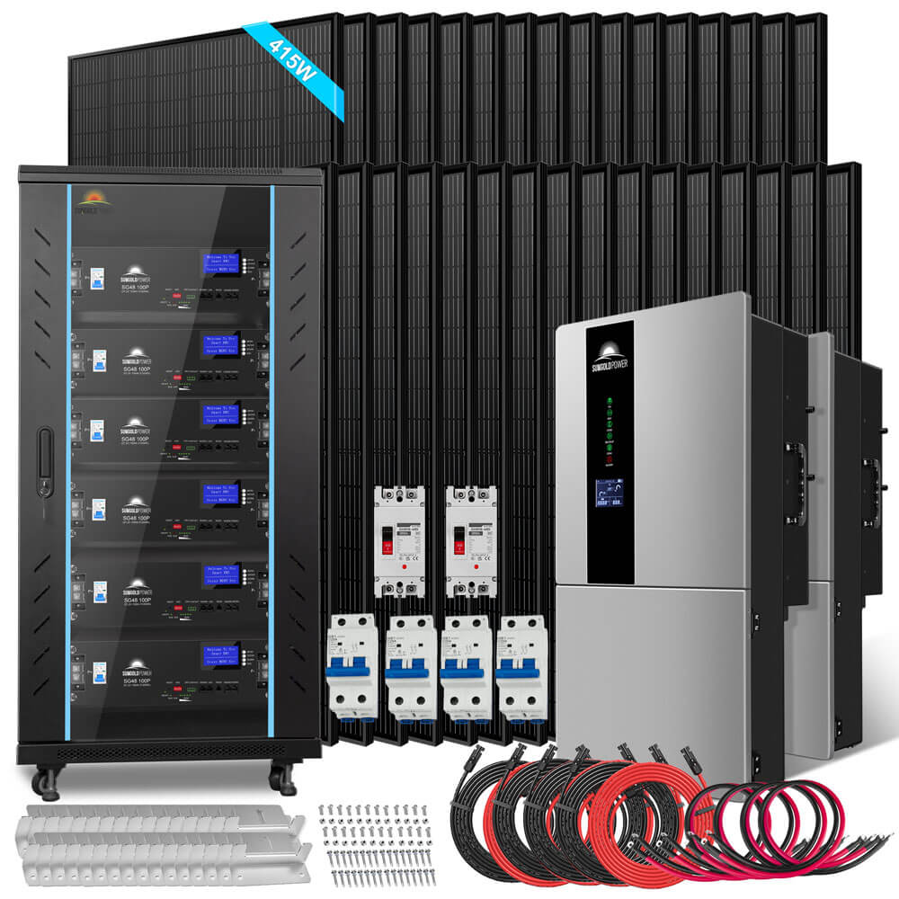 Hybrid Solar Kit 7.6KW 48V Split Phase 15.36KWH/30.72KWH Lithium Battery 415/ 500 Watt Solar Panel (Optional) SGH-7.6N3E/ SGH-7.6DN6E
