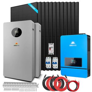 OFF GRID SOLAR KIT 12 X 450 WATTS SOLAR PANELS 20.48KWH LITHIUM BATTERY 8000W SOLAR INVERTER 48VDC 120V/240V SGM-8K20
