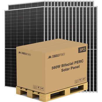 Shop 560W Bifacial PERC Solar Panel Online - SunGoldPower