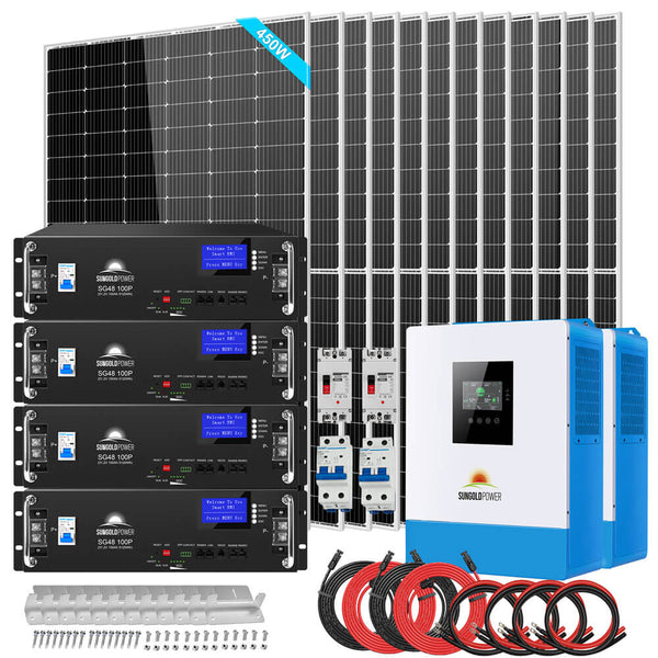 Off Grid Solar Kit 10000W 48VDC 120V/240V - SunGoldPower