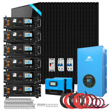 Off-Grid Solar Kits 12kW/15kW/18kW Options 120V/240V with 48v LiFePO4 Lithium Batteries & 415w Solar Panels SGR-18K20E