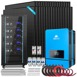 OFF GRID SOLAR KIT 16KW 48VDC 120V/240V LIFEPO4 25.6KWH LITHIUM BATTERY 32 X 450 WATTS SOLAR PANELS SGR-16K25E
