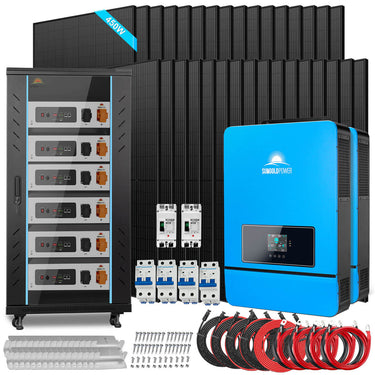 OFF GRID SOLAR KIT 20KW 48VDC 120V/240V LIFEPO4 30.72KWH-32.14KWH LITHIUM BATTERY 32 X 450 WATTS SOLAR PANELS SGR-20K30E