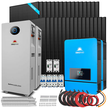 OFF GRID SOLAR KIT 20KW 48VDC 120V/240V LIFEPO4 30.72KWH-32.14KWH LITHIUM BATTERY 32 X 450 WATTS SOLAR PANELS SGR-20K30E