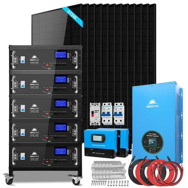 Off-Grid Solar Kits 12kW/15kW/18kW Options 120V/240V with 48v LiFePO4 Lithium Batteries & 415w Solar Panels SGR-18K20E