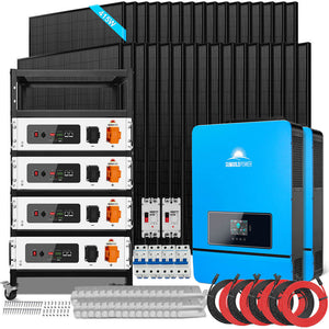 OFF GRID SOLAR KIT 16KW 48VDC 120V/240V LIFEPO4 25.6KWH LITHIUM BATTERY 32 X 415 WATTS SOLAR PANELS SGR-16K25E