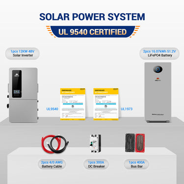 12kW Hybrid Solar Kit | 20 x 450W / 18 x 590W Solar Panels (Optional) + 16–48kWh PowerMax Battery