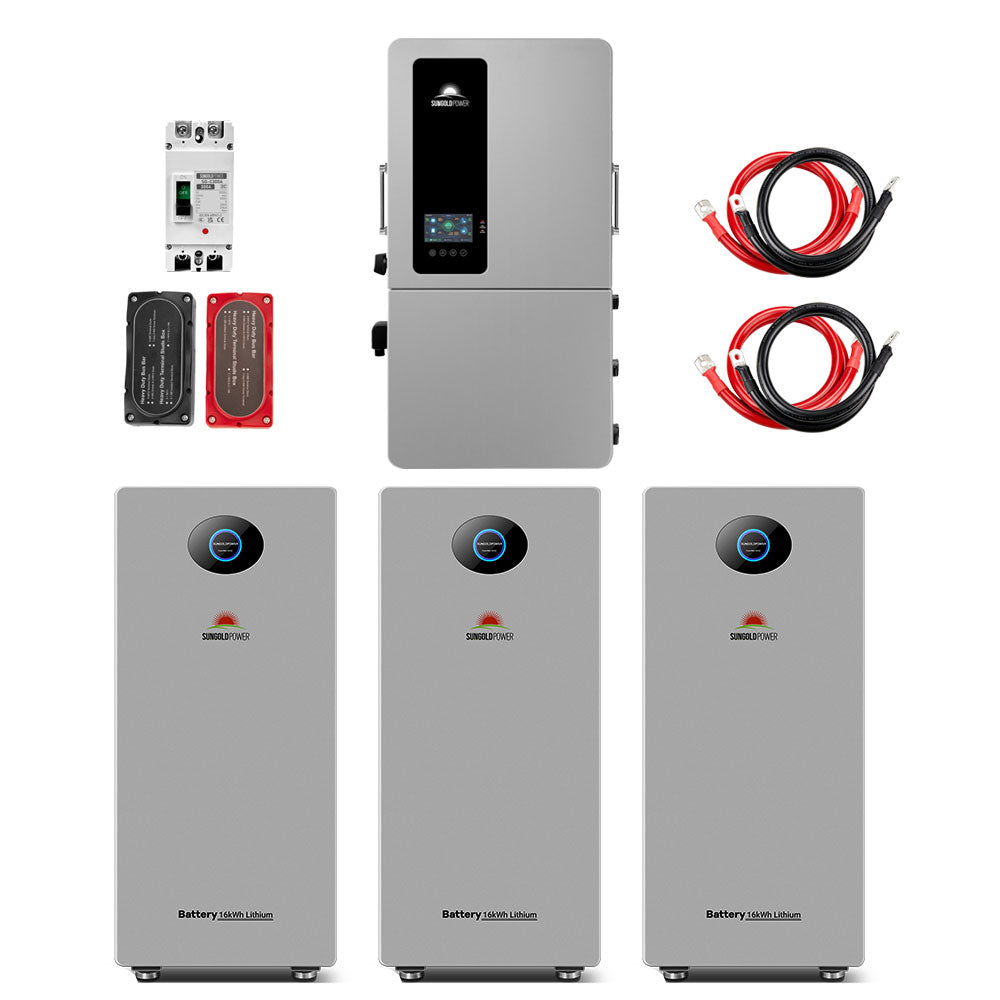 12kW Hybrid Solar Kit | 20 x 450W / 18 x 590W Solar Panels (Optional) + 16–48kWh PowerMax Battery