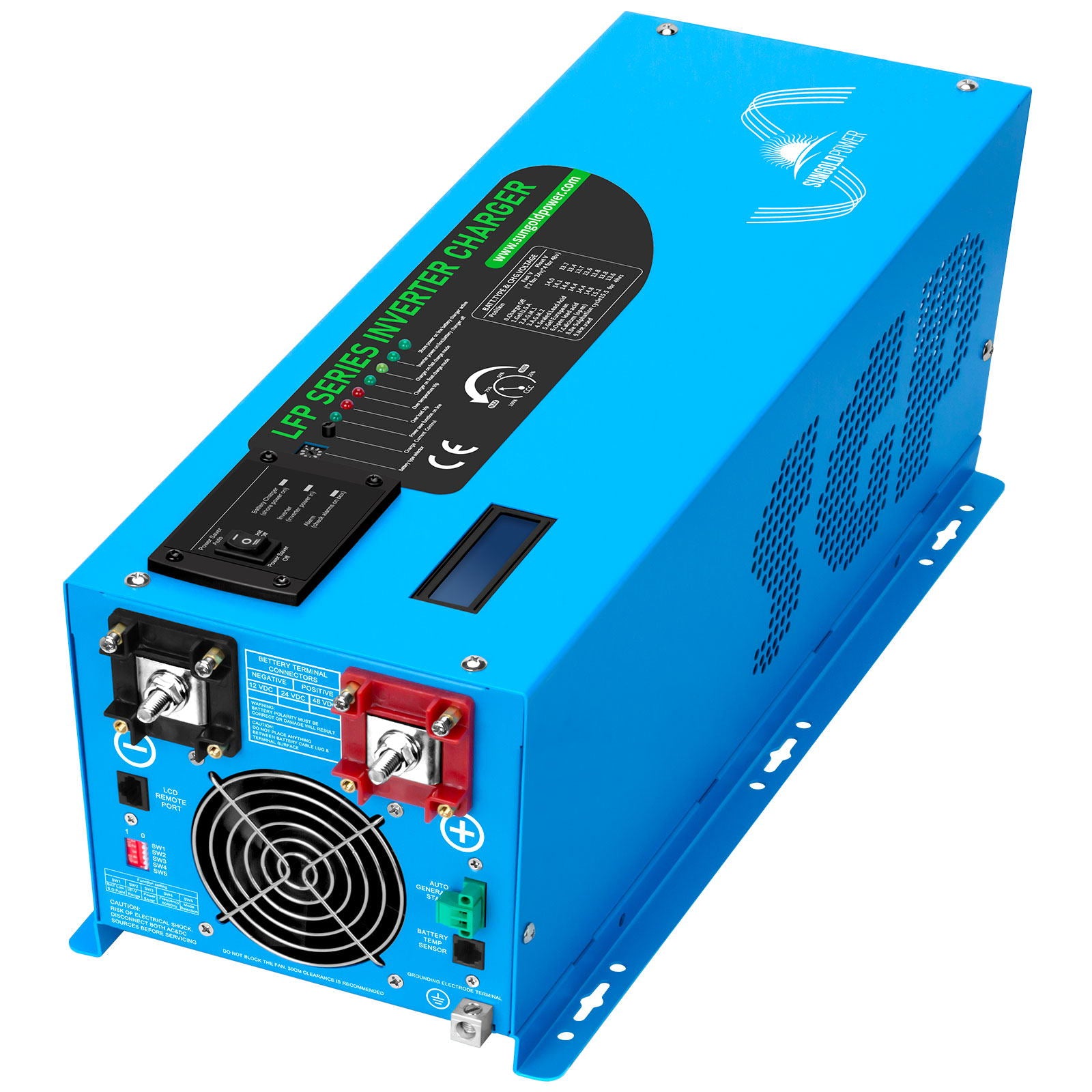 SunGoldPower 3000W 24V reiner Sinus-Wechselrichter blau