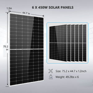 Solar Kit 5000W 48V 120V output 10.24KWH Lithium Battery 2700 Watt Solar Panel SGK-5PRO